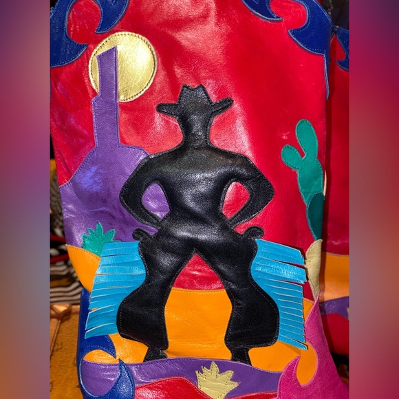 VTG VIBRANT WESTERN🤠BOOTS, 9 - Picture 6 of 16